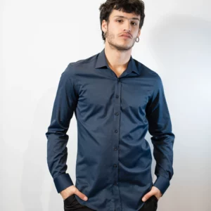 Temas Slim Fit Hemd mit Stretchanteil Herren Marineblau